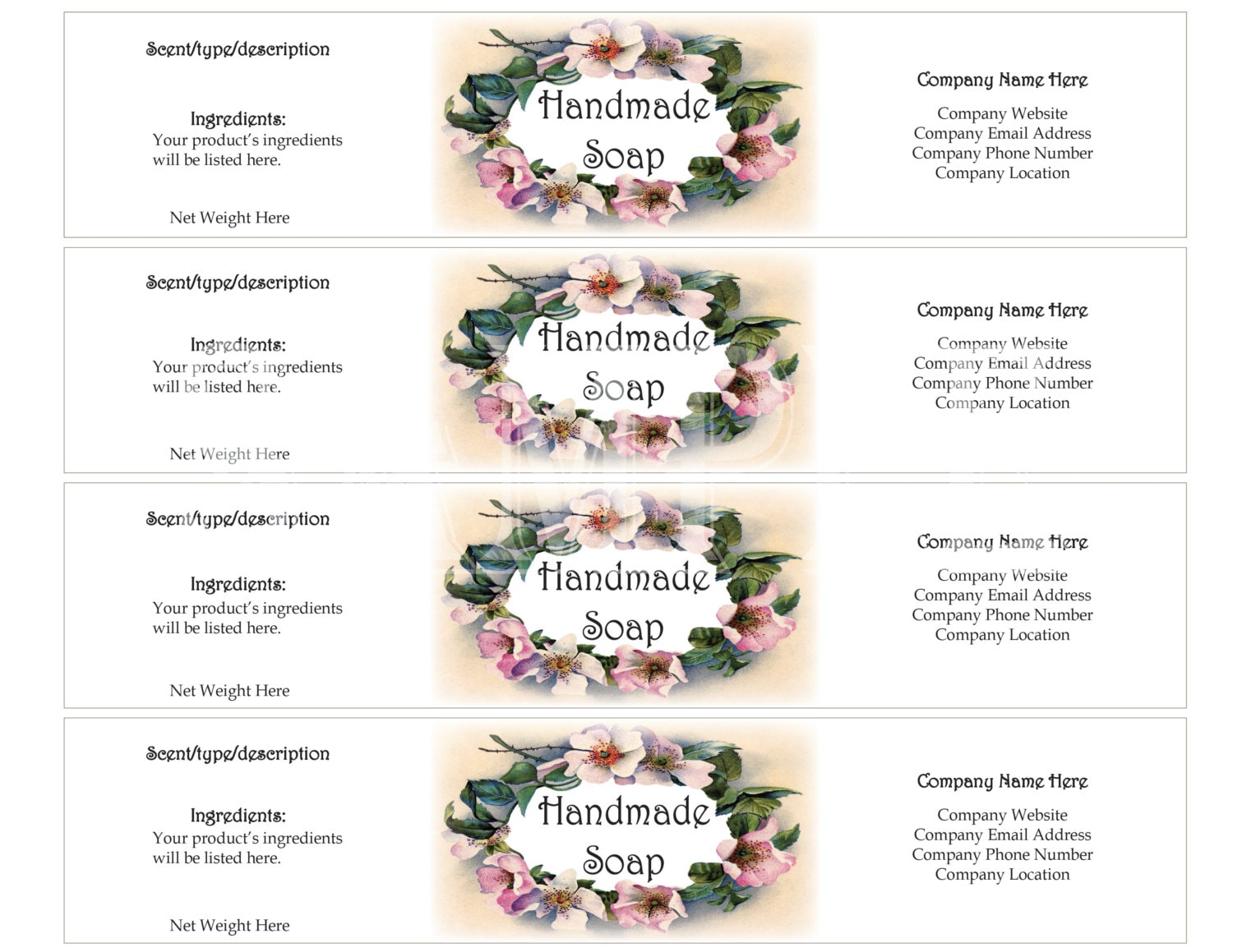 Homemade Soap Labels Free Printable - Printable Templates