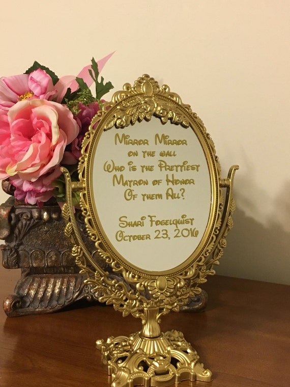 Gold personalized mirror/Mirror mirror on the by ALoveStoryWedding