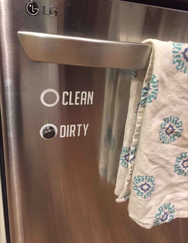 Dishwasher Decal Clean and Dirty Decal with magnet included