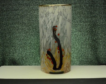 hand blown glass vase with unique design