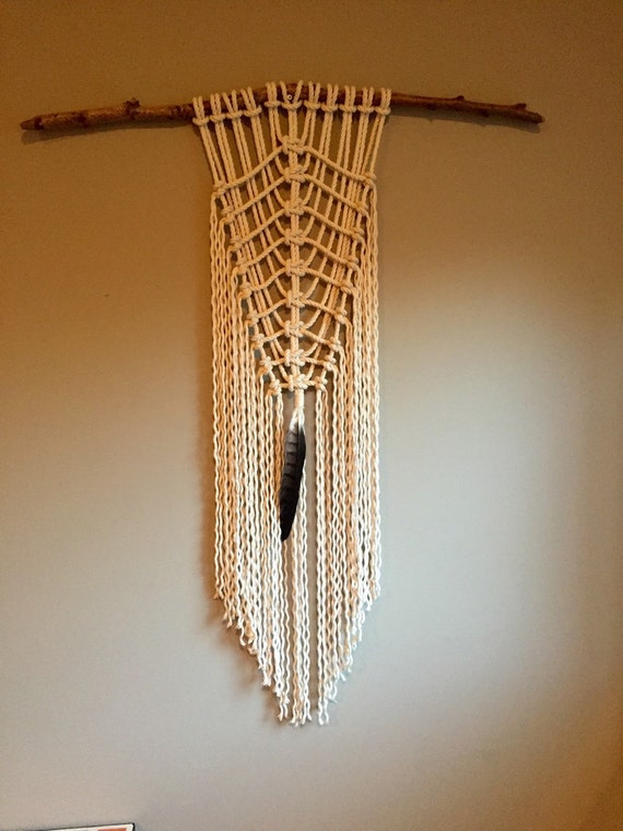 Macrame Wall Hanging Feather Bird Clan Weaving