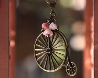 Vintage Penny Farthing Bicycle Necklace