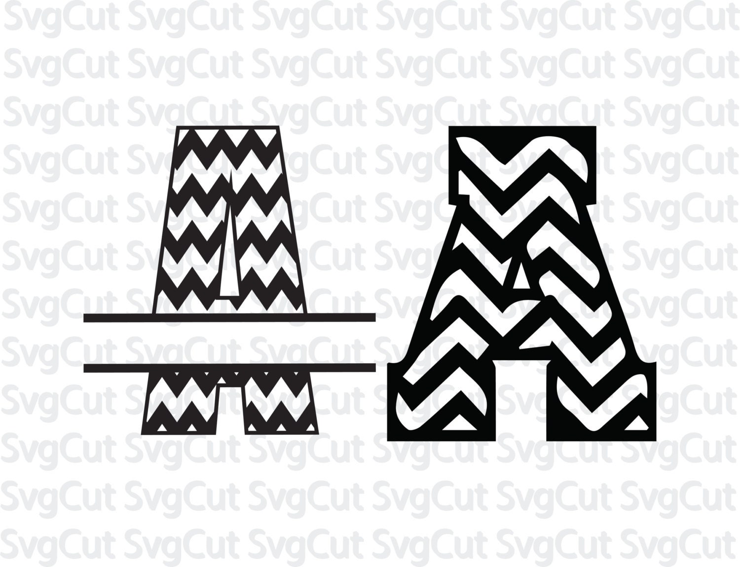 Download 2 chevron font bundle Chevron split letter alphabet SVG