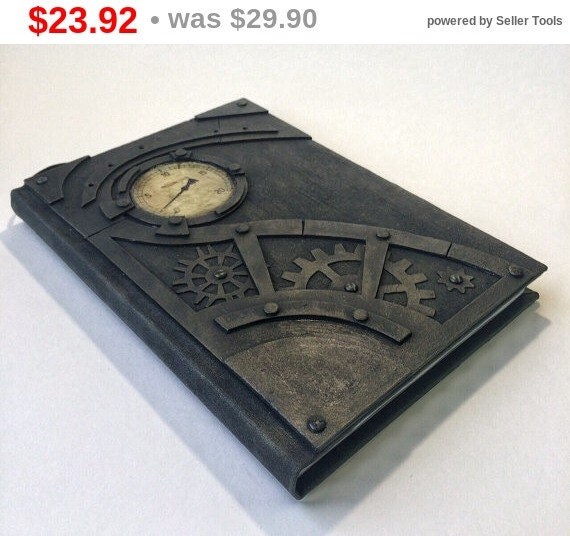 SALE Exclusive steampunk notebook men's notepad brutal style write journal male dairy dailybook handmade book datebook gear best gift by HobbyArtCrafts steampunk buy now online