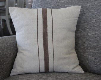 Personalized Grain Sack Pillow Cover - Farmhouse Decor - Cottage Decor - Beach Pillow - Personalized Pillow - Rustic Decor