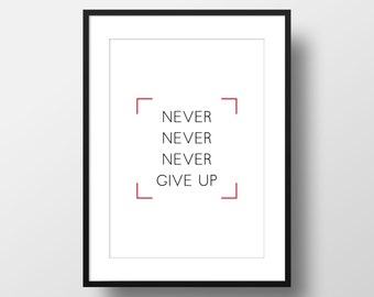 Unique never give up poster related items | Etsy