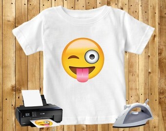 Crazy Emoji Iron On Transfer Digital Art - INSTANT DOWNLOAD