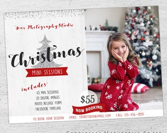 Christmas Mini Session Template, Christmas Mini Template, Holiday Mini Session Template, Chrstmas Marketing, Photoshop Template, Photography
