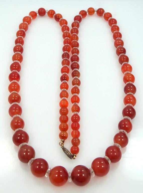 Vintage Carnelian 30 Long Necklace by MurSadies on Etsy