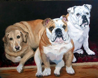 Custom Dog Portrait Oil Painting, Pet Portrait, Full of Personality, Original Oil on Canvas