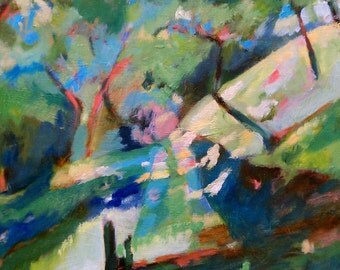 California landscape Oil Painting Print - Lower Path- fine art reproduction
