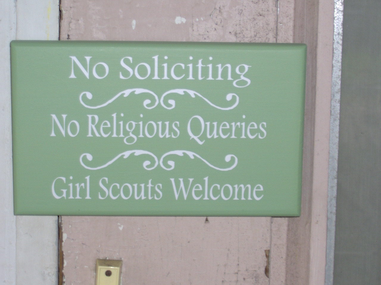 No Soliciting No Religious Queries Girl Scouts Sign