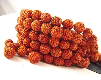 100 Rudraksha Mala Beads, Mala Beads, 8mm, 9mm, Rudraksha Bead, FULL Strand, Rudraksha Seed Beads, Mala Rudraksha WD08