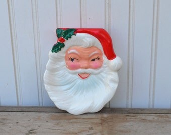 SALE Small Santa Head Plate - Royal Hill Vintage