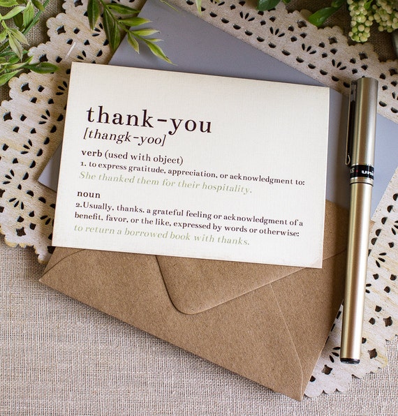 Dictionary Thank You Notes set of 20 Story Book Wedding