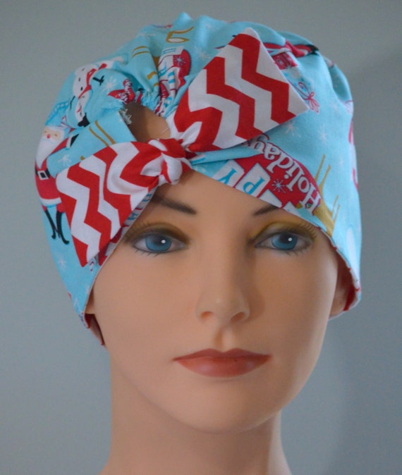 Extra Small Scrub Hats For Women TOP TIE CONVERTIBLE Retro