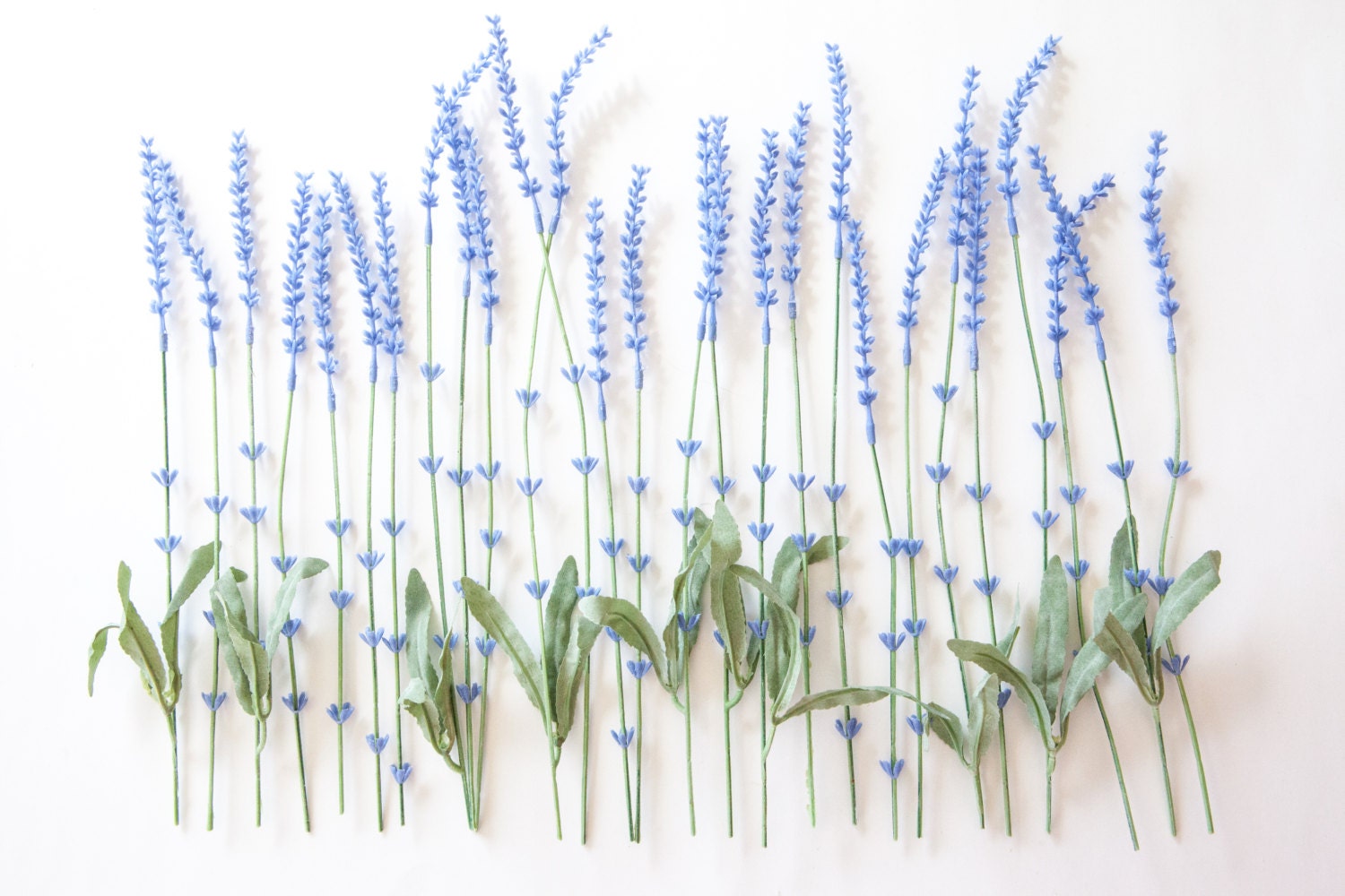 13 Artificial Lavender Stems in Periwinkle Artificial