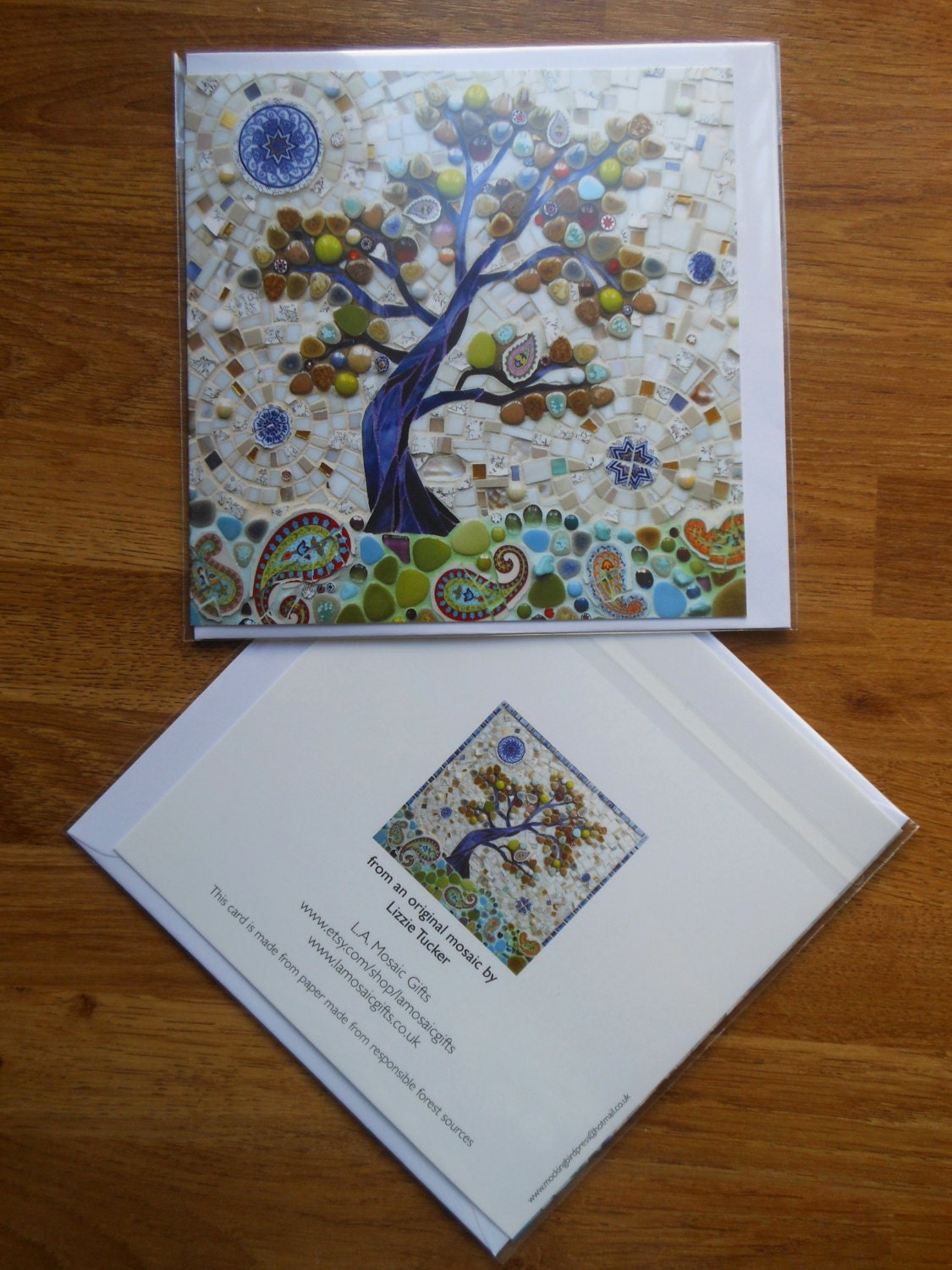 Mosaic Tree Greetings Card Mosaic Art Birthday Card