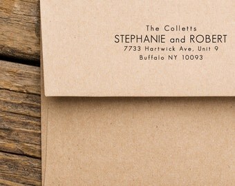 Address Stamp - Custom Address Stamp - Address Stamp Modern - Return Address Stamp - Housewarming Gift - Stephanie and Robert