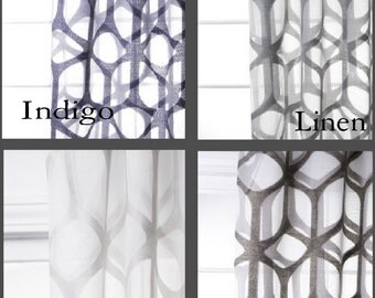 Custom Modern Arch Trellis Sheer Drapes