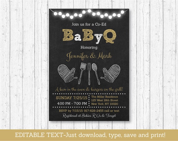 Coed Bbq Baby Shower Invitations 8