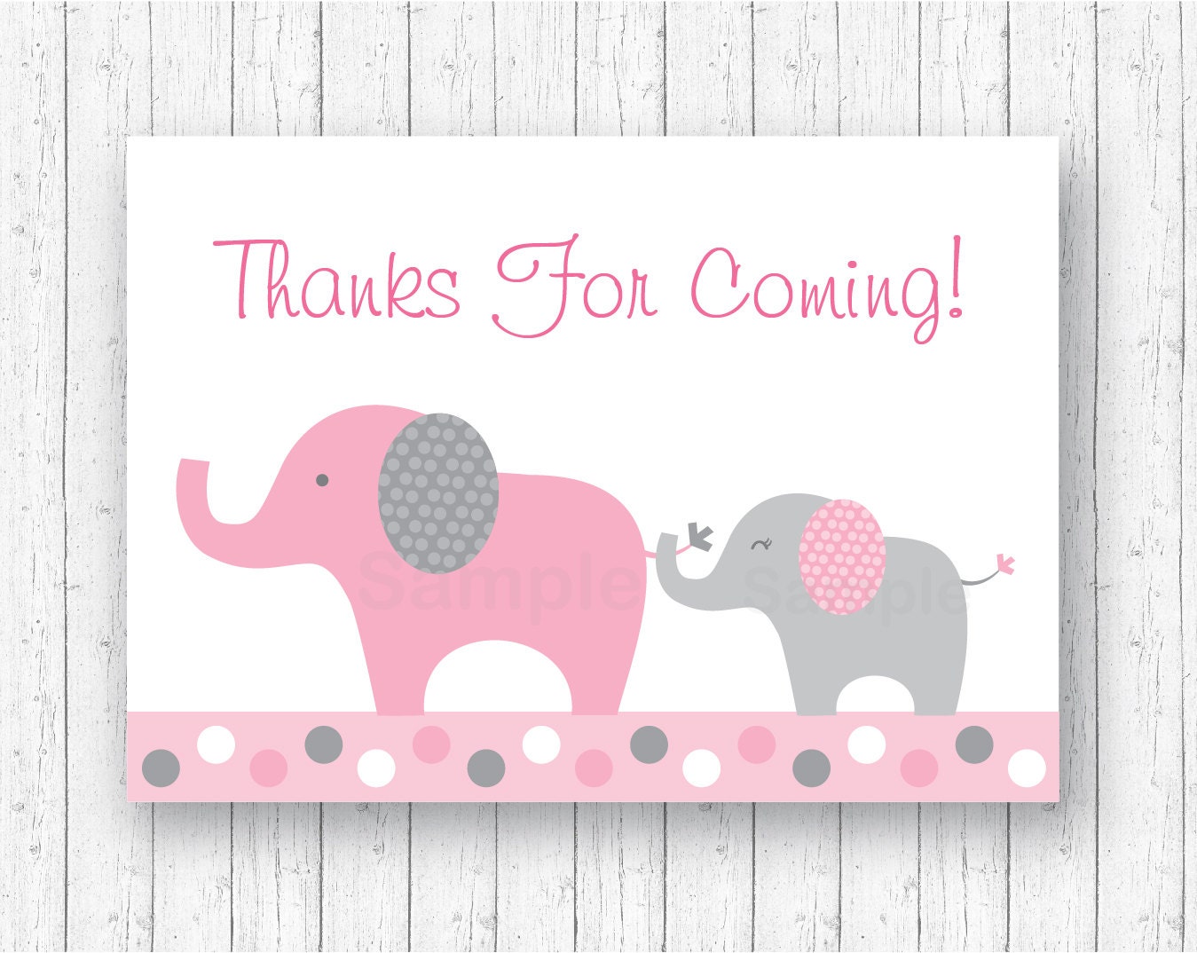 pink elephant party favor tags thank you tags elephant