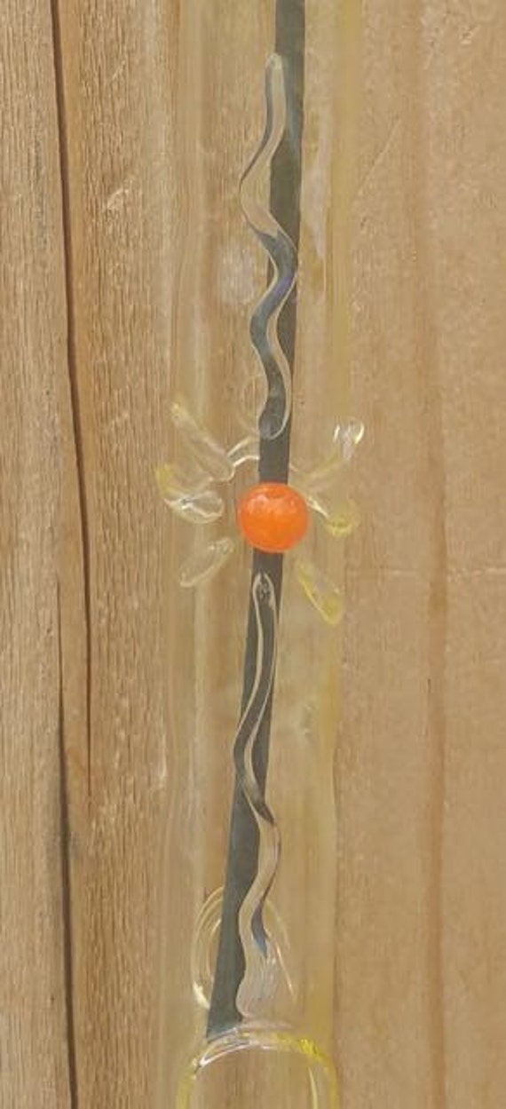 Hanging Glass Incense Burner with Orange Center by iriejen on Etsy