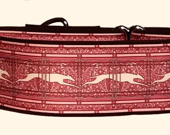 Jane Walker's Pink and Purple Running Greyhound Martingale Collar-