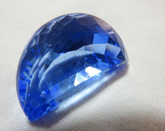 Blue Quartz Faceted Crescent Shape 27x17x15mm