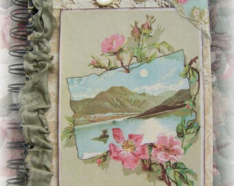 Handmade Nature Theme Journal Blank Book Memory Book Vintage Altered Journal Gratitude Journal Blank Journal Vintage Journal Antique