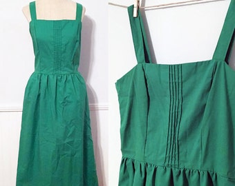 Vintage Green Dress, 50's dress, Vintage Sundress, Green Sundress, Summer Dress, NOS dress, Linen Dress, Medium Dress, Large Dress