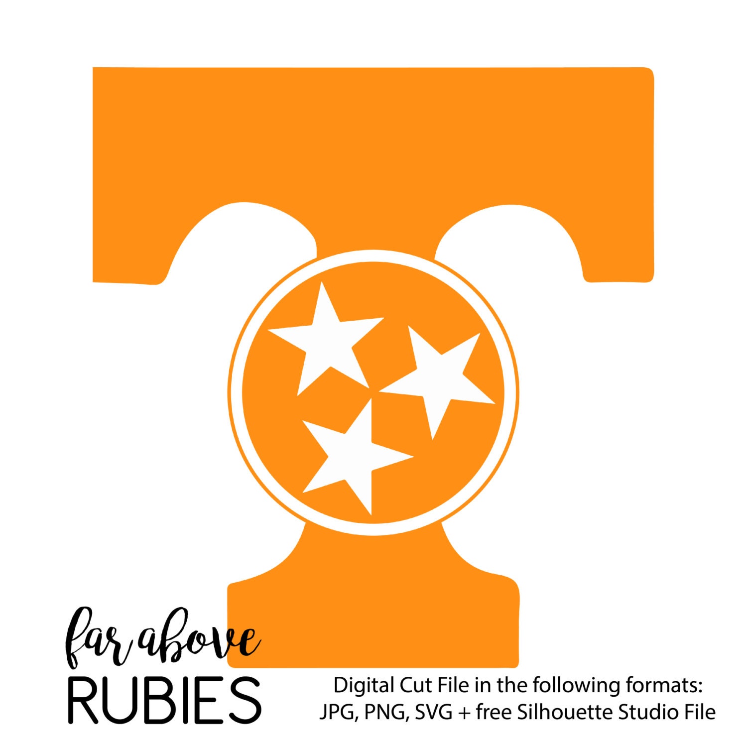 Tennessee UT Tri-Star Power T SVG jpg png format by faraboverubies