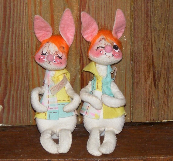 SALE Vintage Annalee Mobilitee Doll 1971 Bunny Rabbit Lot of