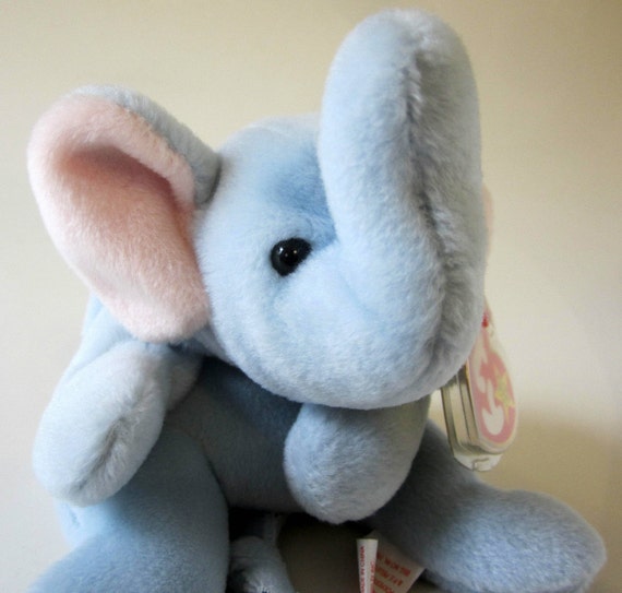PEANUT the Blue Elephant Ty Beanie Baby Retired 1995 Original