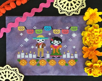 Day of the Dead Cross Stitch Pattern:Dia de los Muertos PDF Instant Download