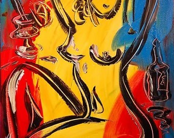 Lovely Day - ORIGINAL Oil painting on Canvas by Mark Kazav. Nude Wall Art, Naked Wall Decor,Lovers Artwork, Large