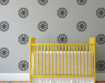 Flower Vinyl Wall Pattern Decals, Flower Burst- 18 Graphics, Vinyl Wall Graphics, Wallpaper, Stickers, item 10025