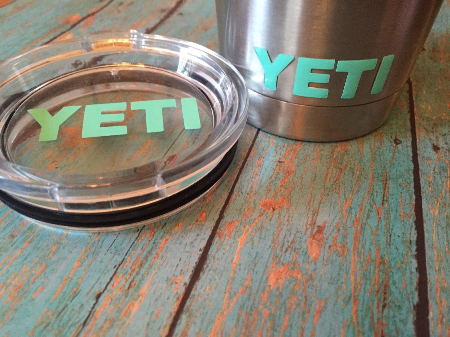 Yeti decal for lid and cup/Custom. 20 oz. and 30 oz./Glitter