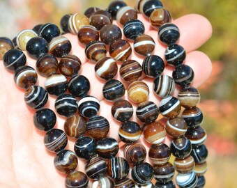 1 Strand Botswana Agate 10mm Round Beads BD972