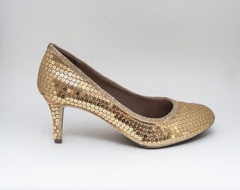 pumps sequin heels inch shoes princess gold
