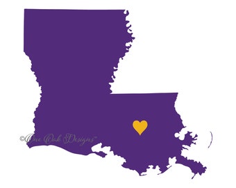 Louisiana Heart SVG File PDF / dxf / jpg / png / eps / ai / for Cameo, Cricut Explore & other electronic cutters