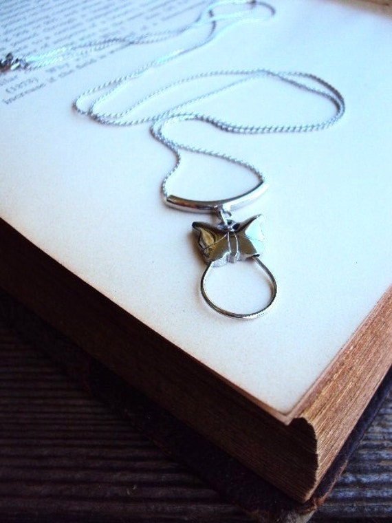 Vintage Long Necklace Charm Holder Pendant by primitivepincushion