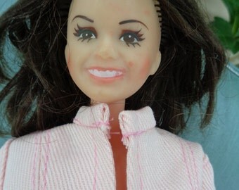 Vintage 1970's Celebrity Marie Osmond Mattel Doll sparkle trims hand made pink diva pant suit brunette hair by Jeansvintagecloset