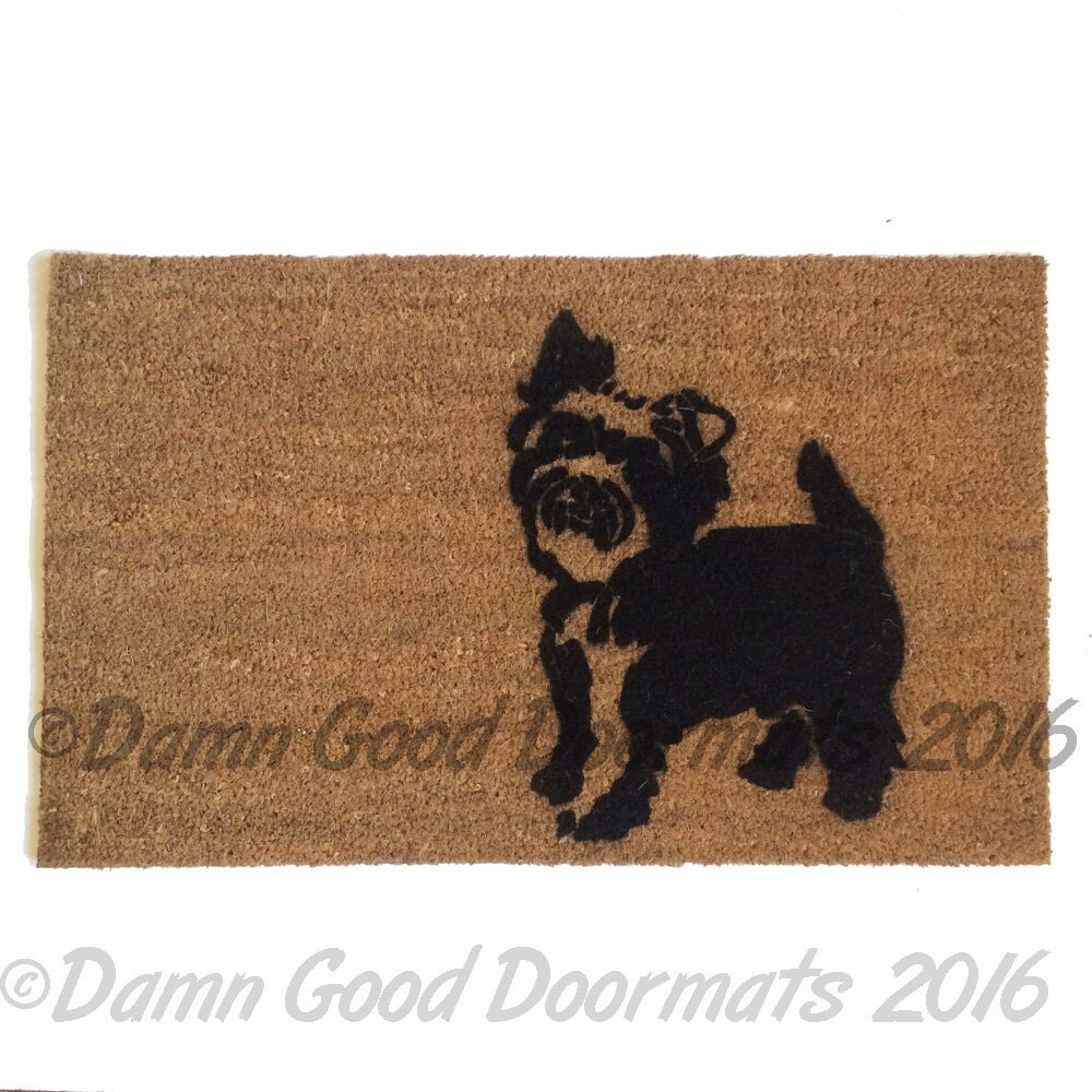 Yorkie doormat dog door mat