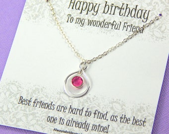 Personalized Best Friend Birthday Gift, Friends Birthday Necklace, Infinity Necklace, Best Friend Necklace Select Your Birthstone