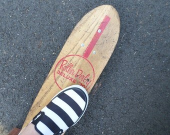 Vintage Roller Derby Skateboard, Deluxe #20 Skateboard, Roller Derby Wood Skateboard, 22 inch Skateboard, 1960s Wooden Skateboard