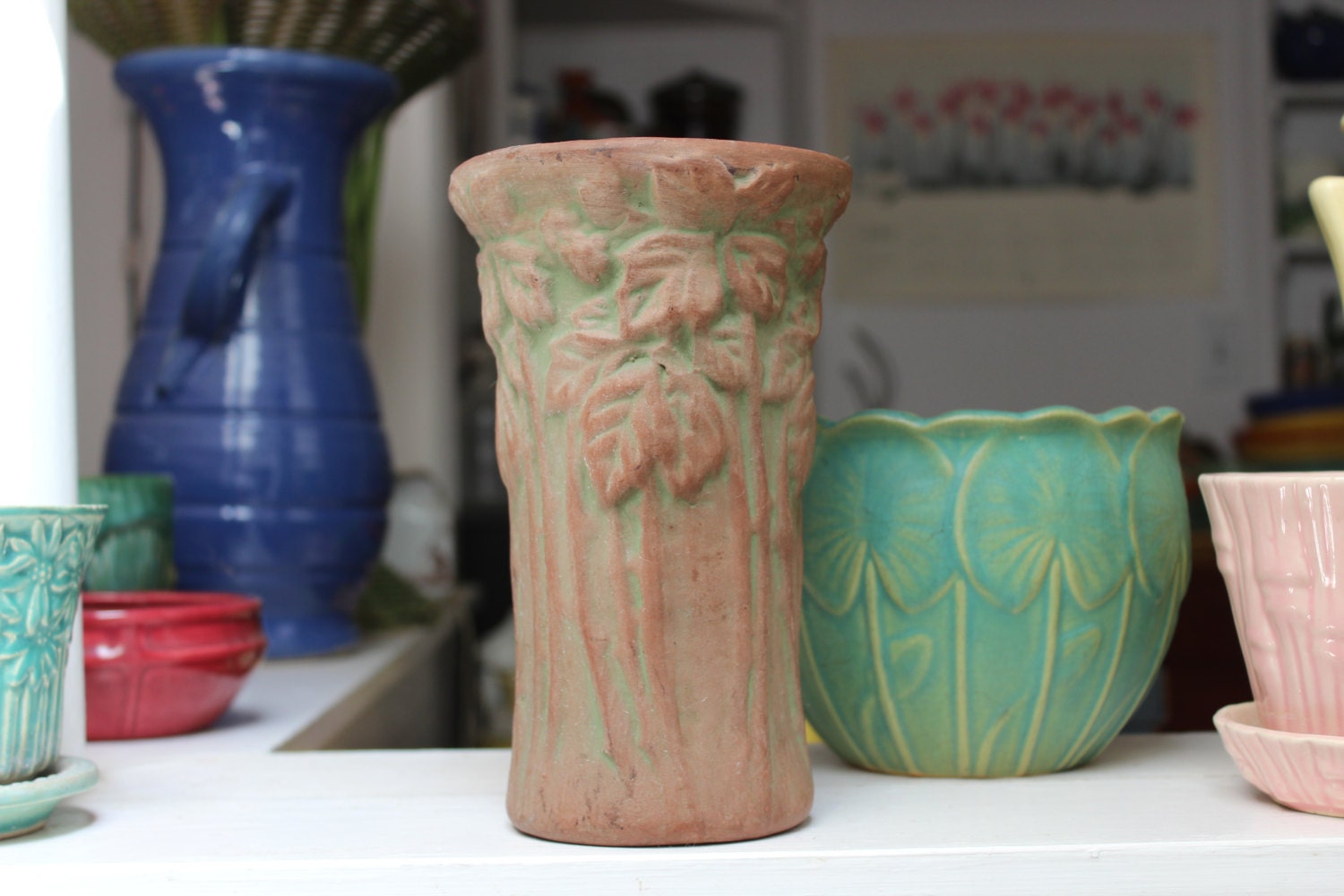 Peters and Reed Pottery Moss Aztec Vase VINTAGE by