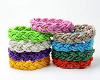 Narrow Nantucket Style Rope Bracelet 9 Tropical Colors