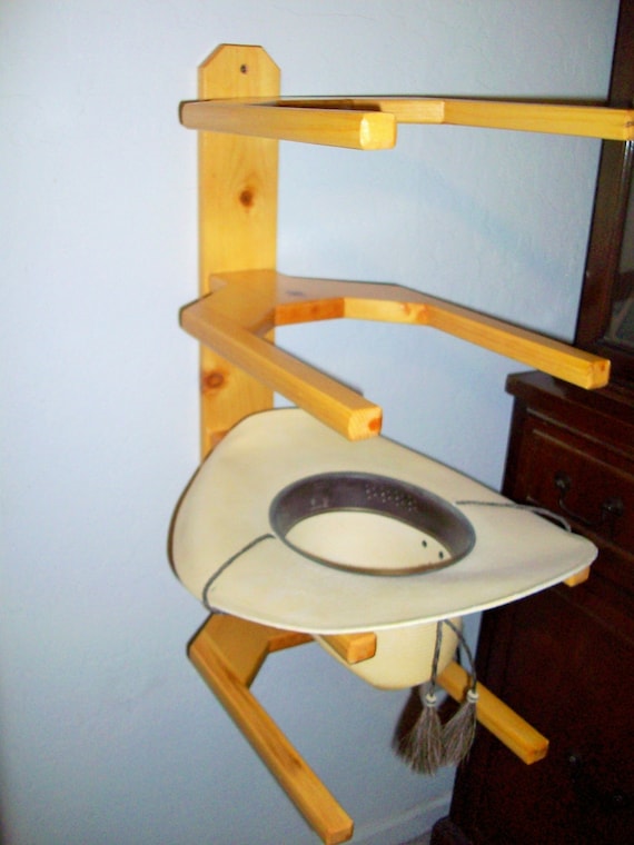 Cowboy Hat Rack Wall Mount 4 Western Hats Sugar Pine Knotty