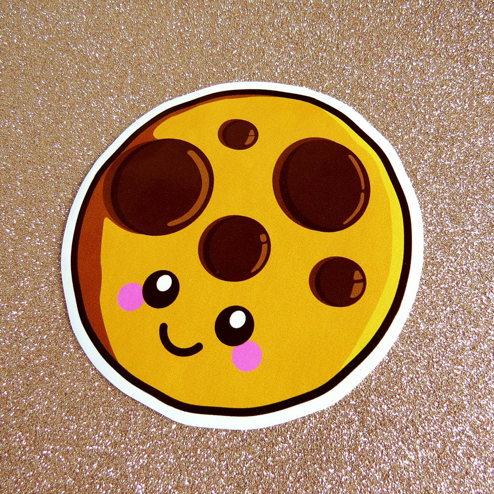 Happy Cookie Vinyl Sticker 10cm, fun food sticker, die cut sticker